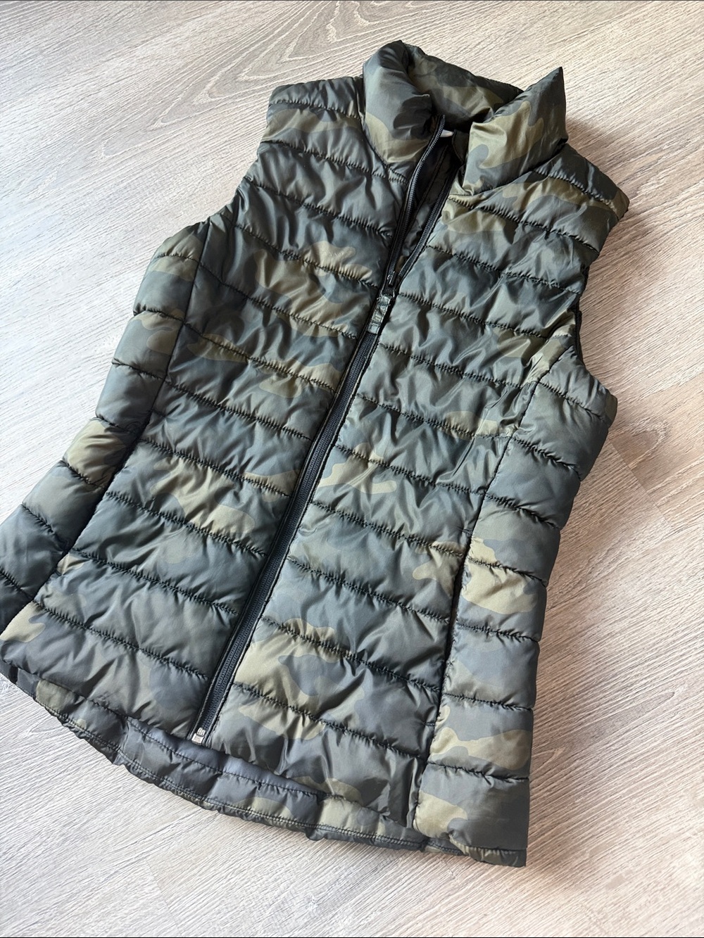 Olive Camo Puffer Vest - Old Navy Active